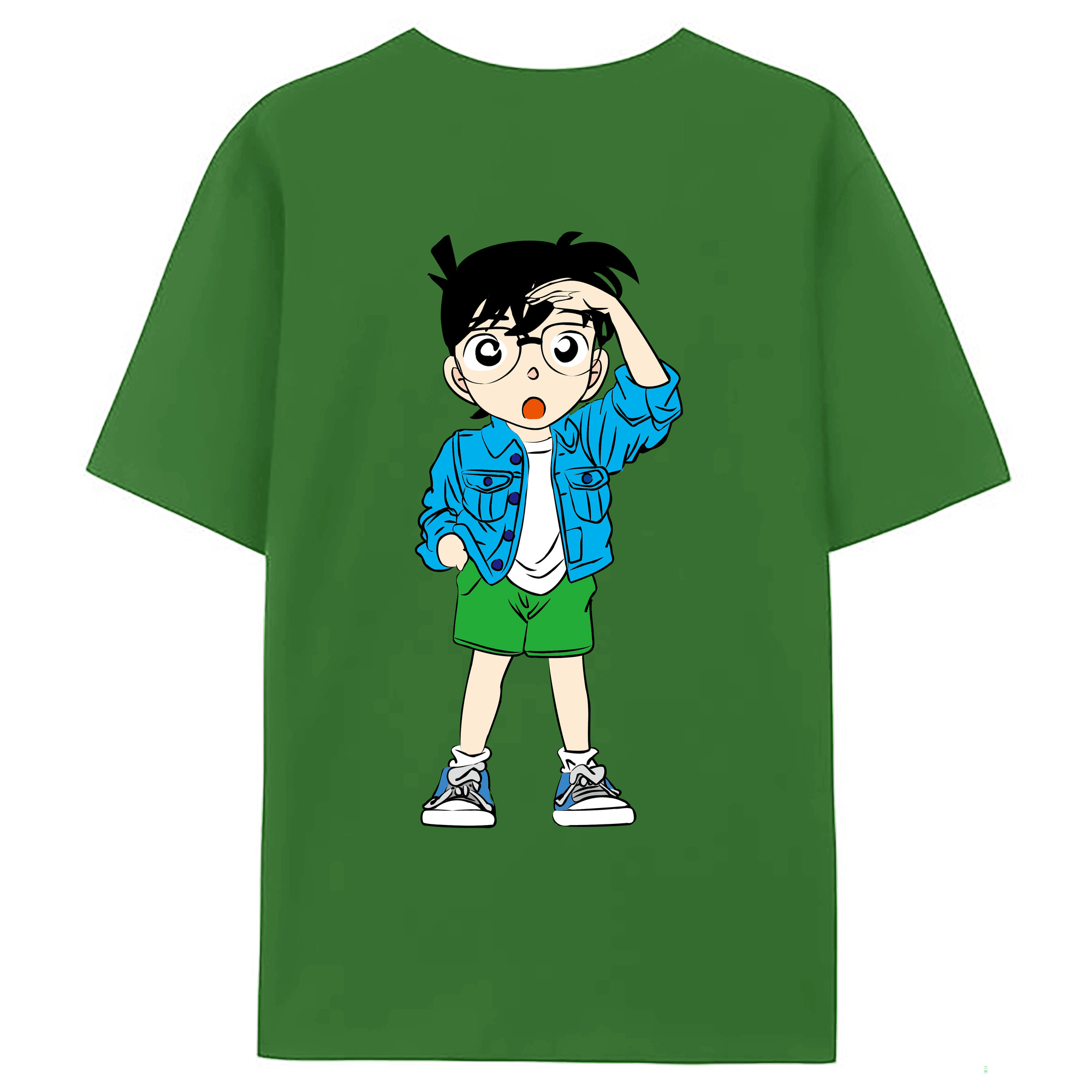 （画像用） 名探偵コナン 江戸川 コナン Detective Conan Conan Edogawa レディース半袖Tシャツ(バックプリント)